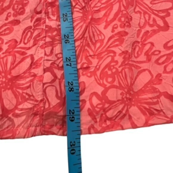 RUBY RD Shirt/Topper BURNOUT FLORAL‎ ROLL TABS Button-Up Pink 18W BARBIE COTTAGE - Picture 6 of 10